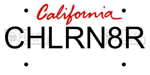 CHLRN8R California License Plate