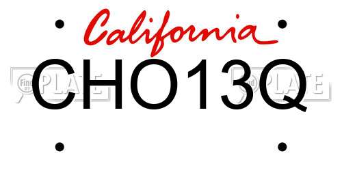 CHO13Q California License Plate