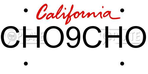 CHO9CHO California License Plate