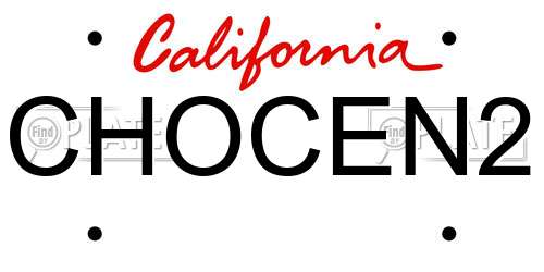 CHOCEN2 California License Plate