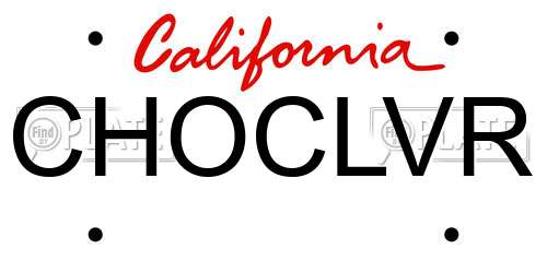 CHOCLVR California License Plate