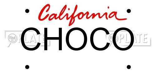 CHOCO California License Plate