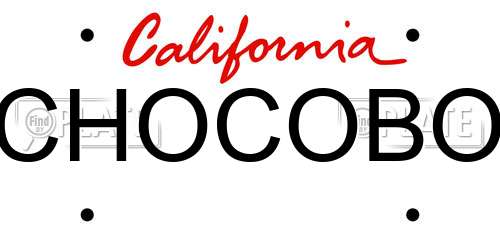 CHOCOBO California License Plate