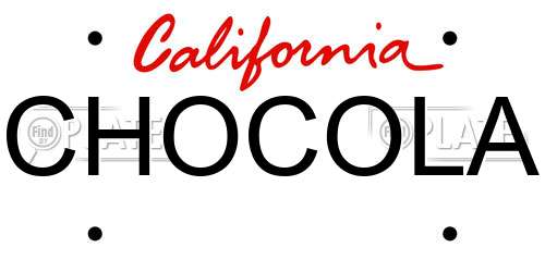 CHOCOLA California License Plate