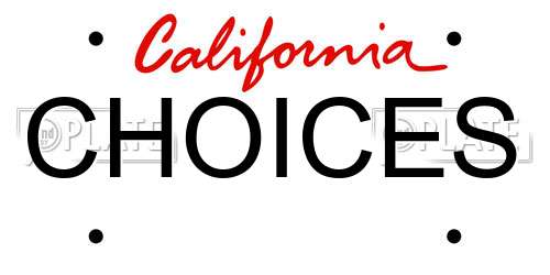 CHOICES California License Plate