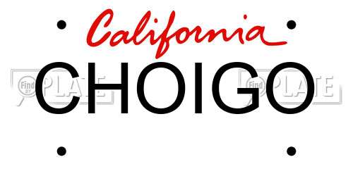 CHOIGO California License Plate