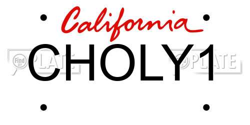 CHOLY1 California License Plate