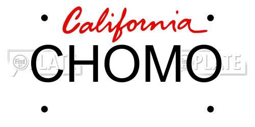 CHOMO California License Plate