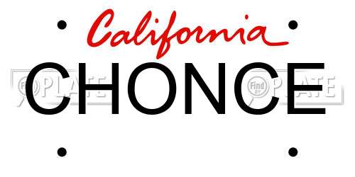 CHONCE California License Plate