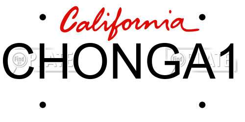 CHONGA1 California License Plate