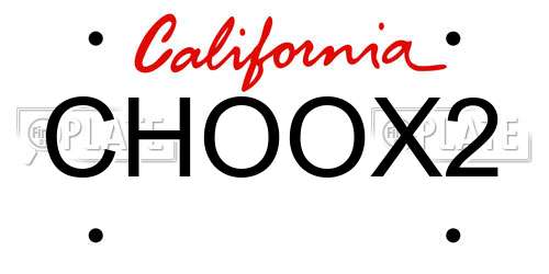 CHOOX2 California License Plate