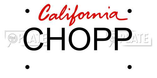CHOPP California License Plate