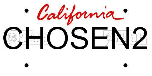 CHOSEN2 California License Plate