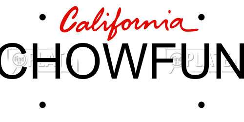 CHOWFUN California License Plate