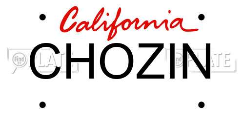 CHOZIN California License Plate