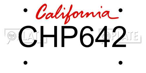CHP642 California License Plate