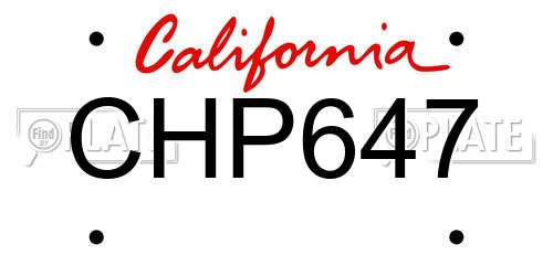 CHP647 California License Plate