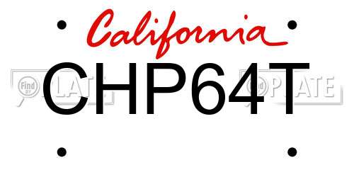 CHP64T California License Plate