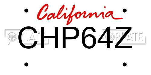 CHP64Z California License Plate