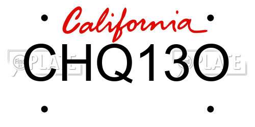 CHQ13O California License Plate