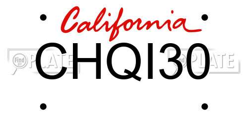 CHQI30 California License Plate