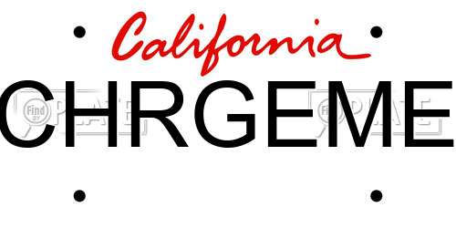 CHRGEME California License Plate