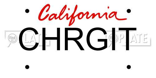 CHRGIT California License Plate