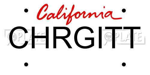 CHRGITT California License Plate