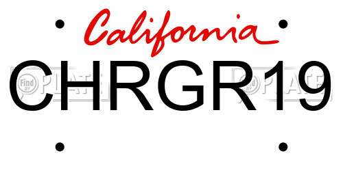 CHRGR19 California License Plate