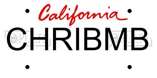 CHRIBMB California License Plate