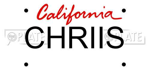 CHRIIS California License Plate