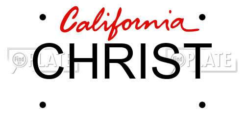 CHRIST California License Plate