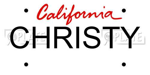 CHRISTY California License Plate