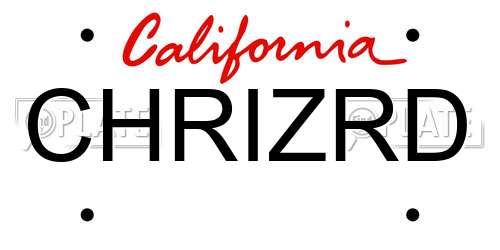 CHRIZRD California License Plate