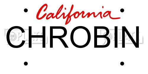 CHROBIN California License Plate