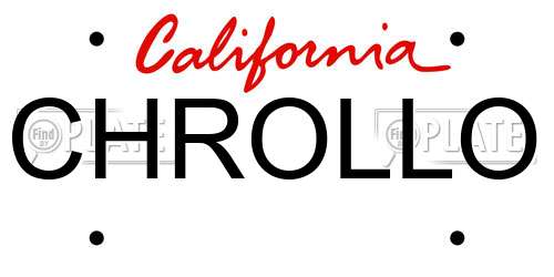 CHROLLO California License Plate