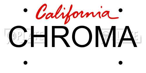 CHROMA California License Plate