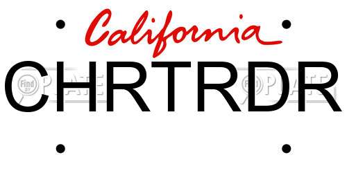 CHRTRDR California License Plate