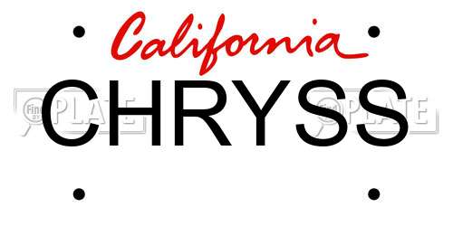 CHRYSS California License Plate