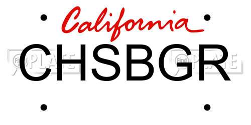 CHSBGR California License Plate