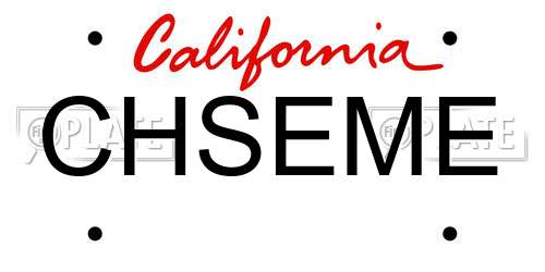 CHSEME California License Plate