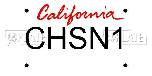 CHSN1 California License Plate