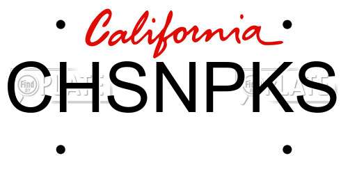 CHSNPKS California License Plate