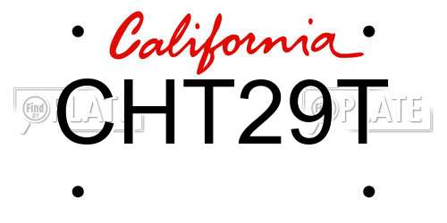 CHT29T California License Plate