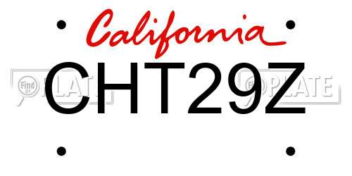 CHT29Z California License Plate