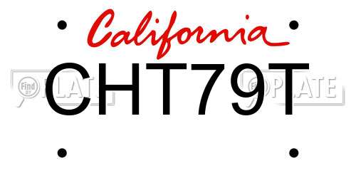 CHT79T California License Plate