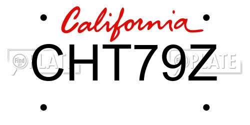 CHT79Z California License Plate