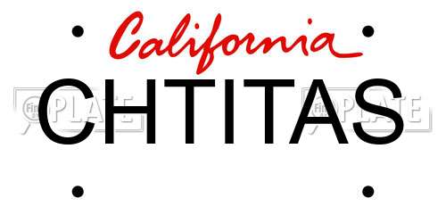 CHTITAS California License Plate