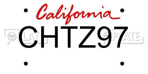 CHTZ97 California License Plate