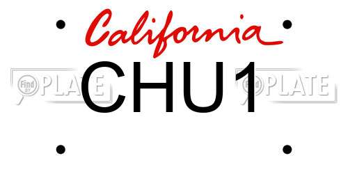 CHU1 California License Plate